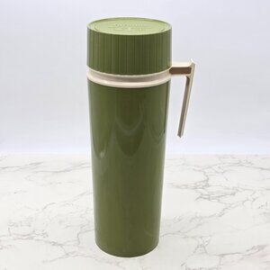 Vintage Thermos Insulated Wide Mouth Vacuum Bottle Jug Green 32 oz 7402 USA